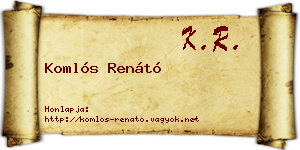 Komlós Renátó névjegykártya